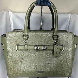 Coach F35689 Green Blake Carryall Leather Satchel Crossbody Bag  and Wal…